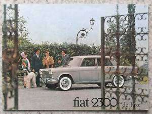 FIAT 2300 De Luxe Car Sales Brochure c1965 #2111  