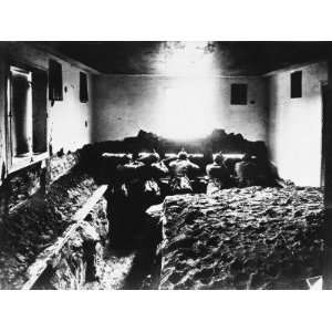 German Soldiers in an Indoor Trench During World War I on the Western 