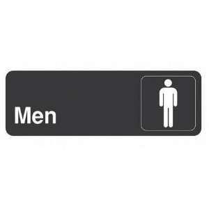  COSCO 98034 Sign,Restroom,Men Symbol,3x9In,Blk/Wht Office 