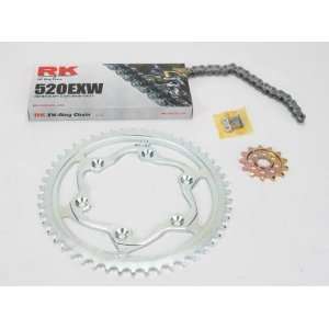    RK Chain and Sprocket Kit w/ 520EXW Chain 4122 998S: Automotive