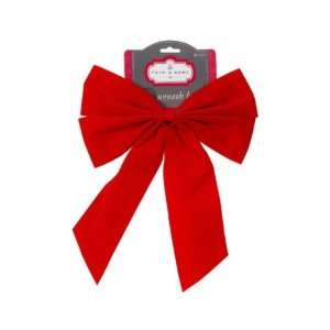  Trim a Home Red Velvet Bow with Center Knot Christmas 