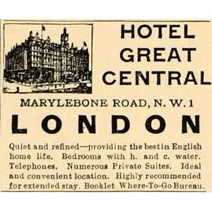  1930 Ad Hotel Great Central London Marylebone Road Home 