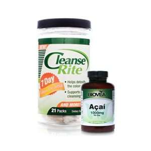 CLEANSE RITE 7 Day Colon Cleanse + FREE ACAI 1000mg 120 