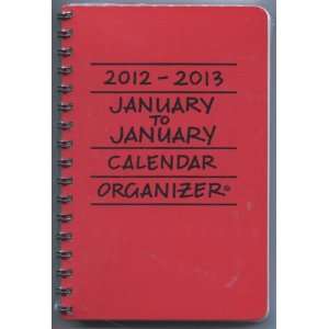  January to January Calendar Organizer 2012 2013 (Red 