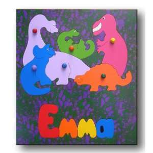  Wooden Name Puzzle Dinosaurs: Toys & Games