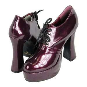  Womens Sparkle Merlot Purple Platform Shoes   Size 10 