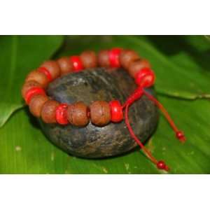  Bodhi Seed Natural Coral Wrist Mala for Meditation 