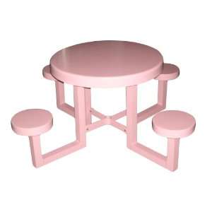   Tables 335A0016 30 Inch Round Aluminum Kids Picnic Table, Pink Patio