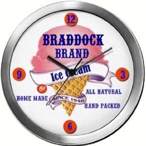  BRADDOCK 14 Inch Ice Cream Metal Clock Quartz Movement 