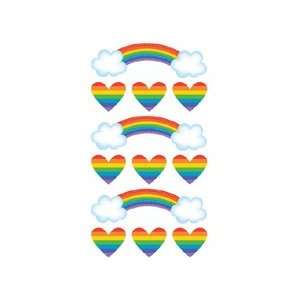  Rainbow And Hearts Metallic Stickers: Office Products