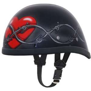   Heart Skull Cap Novelty Motorcycle Half Helmet [Medium]: Automotive