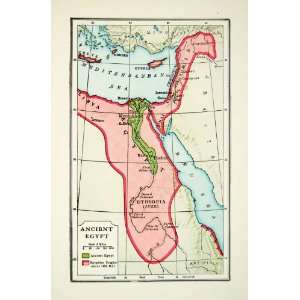  1943 Print Map Ancient Egypt Mediterranean Sea Africa Ethiopia 