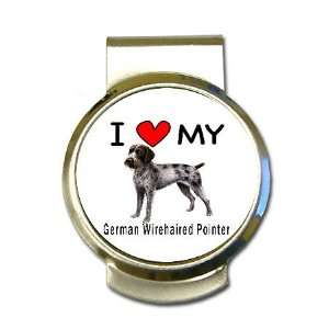  I Love My German Wirehaired Pointer Money Clip Office 