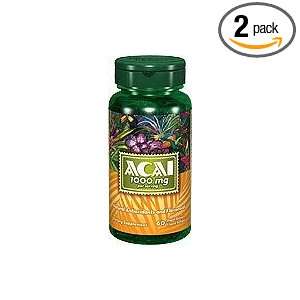  2 BOTTLES Acai Berry 1000mg per serving 120 total softgels 