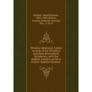  Winslow memorial [microform] : family records of the Winslows 