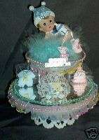 Mirrored Baby Shower Cake Topper Blue and Pink./new  