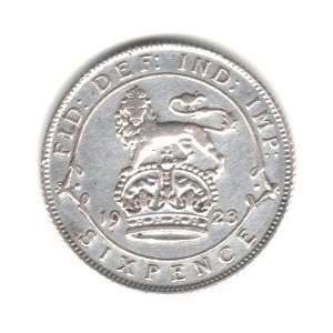  1923 U.K. Great Britain England Sixpence Coin KM#815a.1 