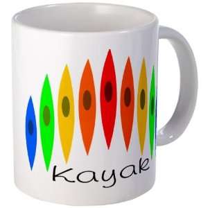 Rainbow of Kayaks Sports Mug by   Kitchen 