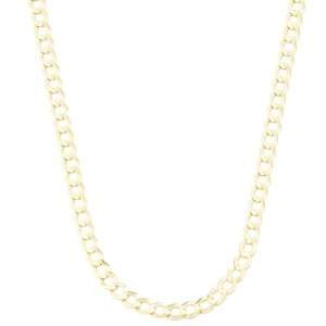  Mens 14k Yellow Gold 4.4mm Cuban Chain Necklace, 18 
