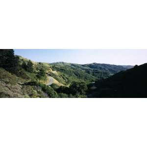 View of a Winding Road on the Mountain, Marin County, California, USA 