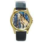 HOWLING WOLF 2 Round Gold Metal Wri