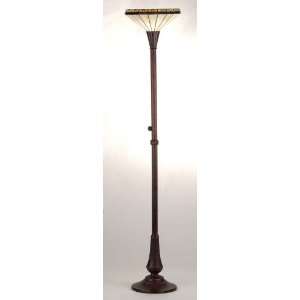  Crestwood Torchiere Tiffany Stained Glass Floor Lamp 72 