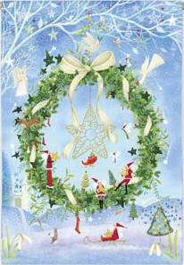 Festive Holiday Star Wreath Christmas Mini Garden Flag 746851168666 