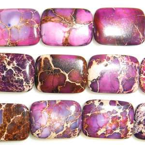 22x30MM RECTANGLE IMPERIAL PURPLE JASPER BEADS 15L  