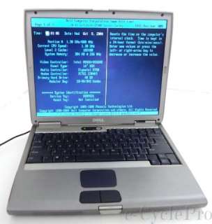 Dell Latitude D500 Laptop  Pentium M 1.30GHz 5400RPM  DDR PC 2100 