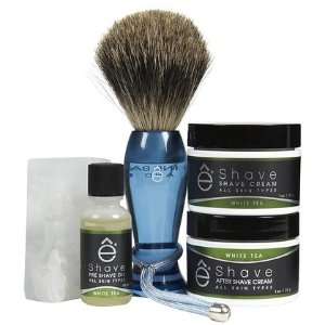  eShave Essential Set with Blue Fine Shave Brush White tea 