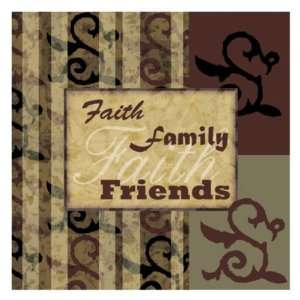  Striped Scroll Faith Family Friends by Nick Biscardi . Art 