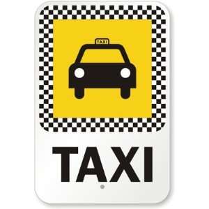  Taxi (with Graphic) Aluminum Sign, 18 x 12 Office 