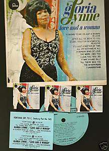 GLORIA LYNNE LOVE & A WOMAN 33 1/3 7 INCH RECORD  