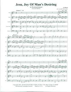 Woodwind Quintet Jesu, Joy of Mans Desiring   J S Bach arr Bill 
