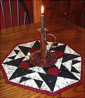 WOODROSE IN WINTER CANDLE MAT KIT Pattern+Fabric  