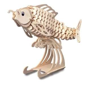  Carp Fish   3D Jigsaw Woodcraft Kit Wooden Puzzle: Toys 