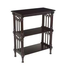  Cheval Gothic Style Wood Etagere Bookcase w 2 Shelves 