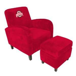  Ohio State Den Chair with Ottoman   Imperial International 