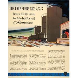   Ad Alcoa Aluminum Acid Storage Tanks Train Tracks   Original Print Ad
