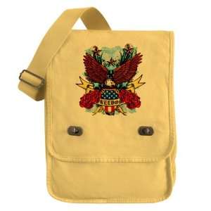 Messenger Field Bag Yellow Freedom Eagle Emblem with United States 