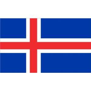 REPUBLIC ICELAND SKY BLUE SNOW WHITE AND RED CROSS FLAG 