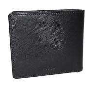 Furla Onyx Crosshatched Leather London Bi Fold Mens Wallet NWT $135 