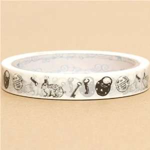  white Sticky Tape with rabbits keys stamps: Toys & Games