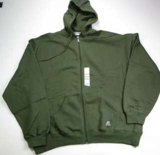 New Russell Hoodie 2XL Green NWT Full Zip Hooded XXL  