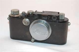 Vintage 1935 Black Enamel Body Leica iii w/13.5 Elmar Lens and 