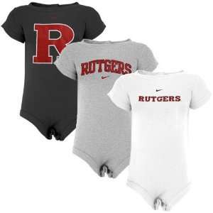   Rutgers Scarlet Knights Newborn Scarlet, Ash & White 3 Pack Romper Set