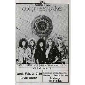  & Great White (Tour Advertisement) Music Poster