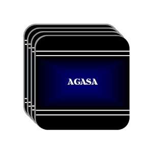 Personal Name Gift   AGASA Set of 4 Mini Mousepad Coasters (black 