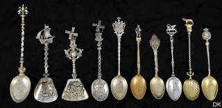   800 Purity Silver & Sterling Silver Souvenir Spoons Moving Windmills