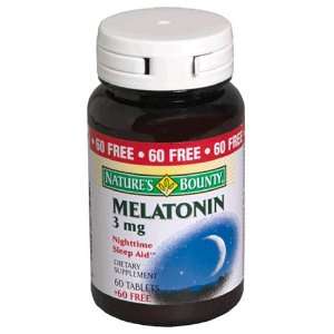  Natures Bounty Melatonin 3mg, 120 Tablets Health 
